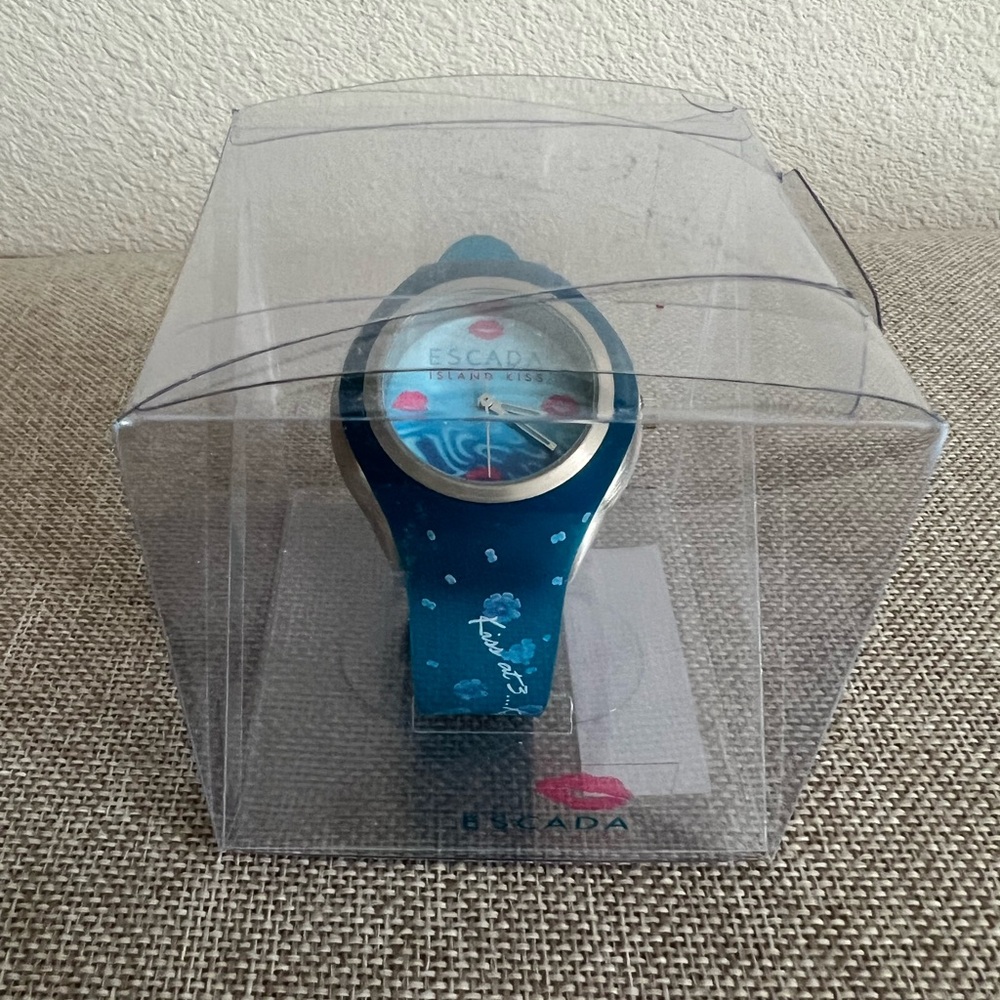 Escada island kiss watch poly rare dead stock NIB woman’s